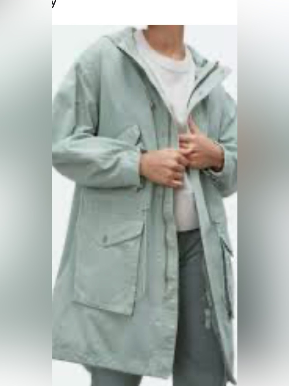 Club Monaco 100% Cotton Tea-Dyed Parka/Raincoat Green Utility Chore - NWT - L!!